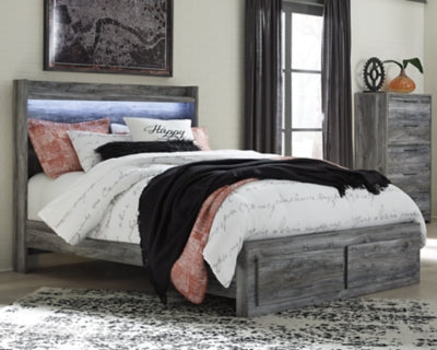 Baystorm Gray Queen Panel Storage Bed With Chest