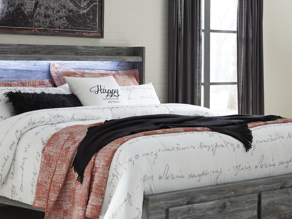 Baystorm Gray King Storage Bed, Dresser And 2 Nightstands