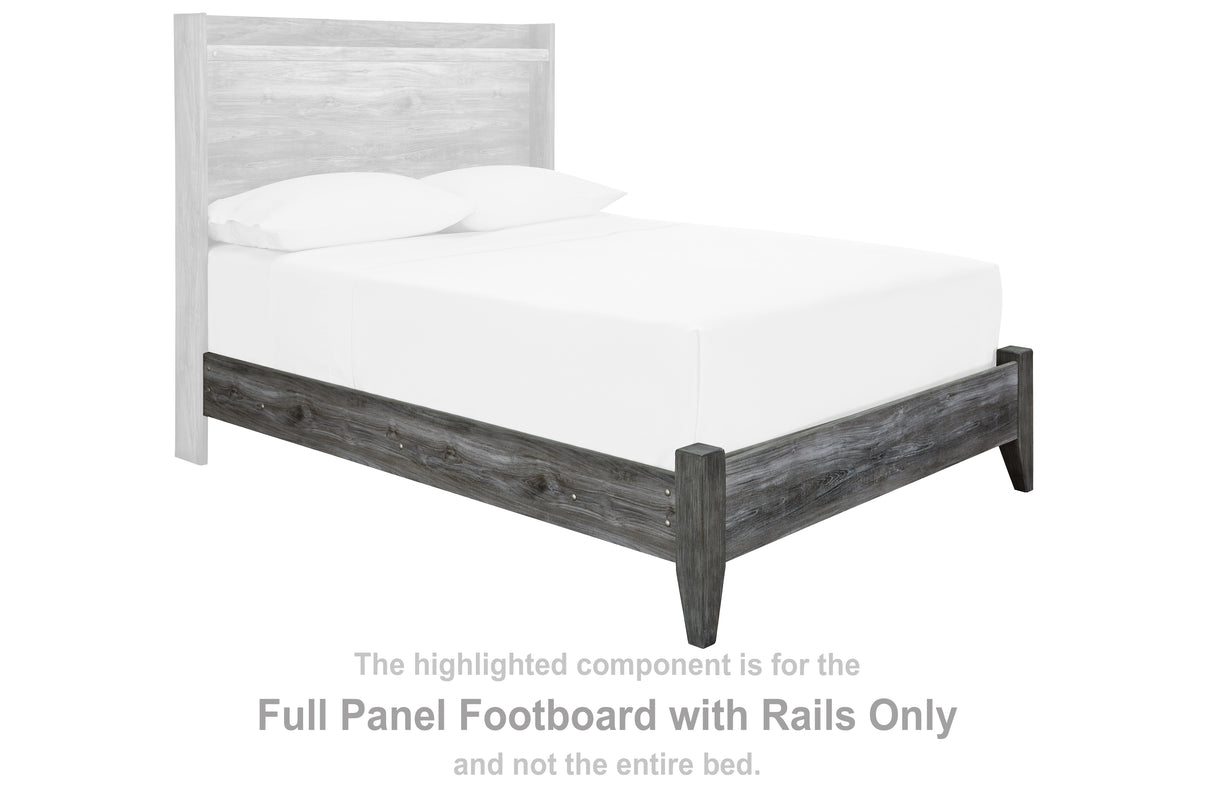 Baystorm Gray Full Panel Footboard with Rails