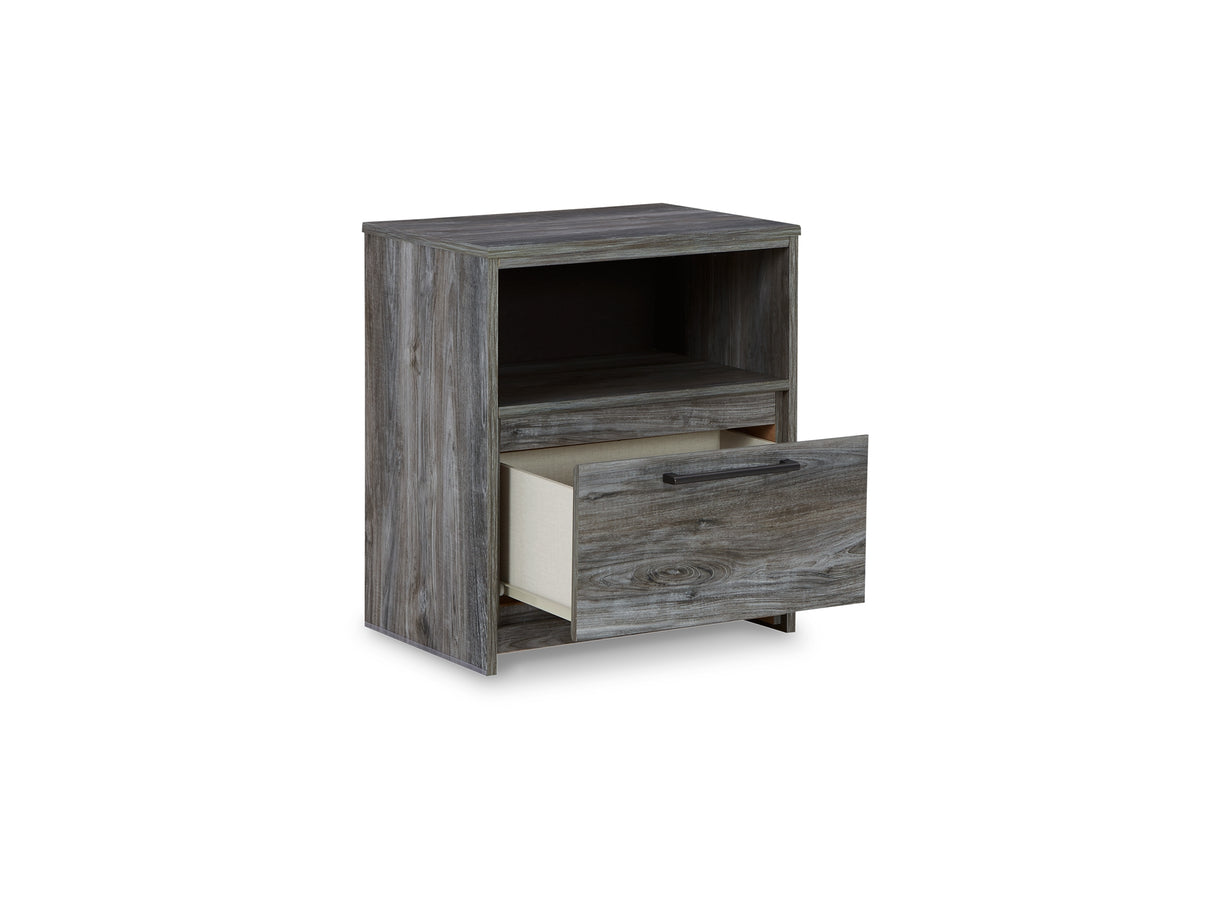 Baystorm Gray King Panel Bed, Dresser, Mirror, And Nightstand