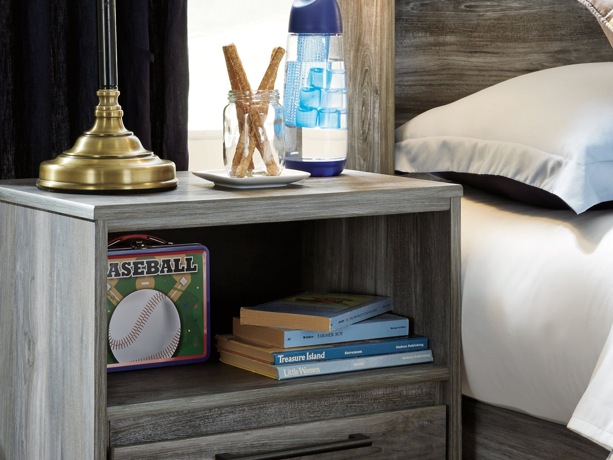 Baystorm Gray Full Panel Headboard, Dresser And Nightstand