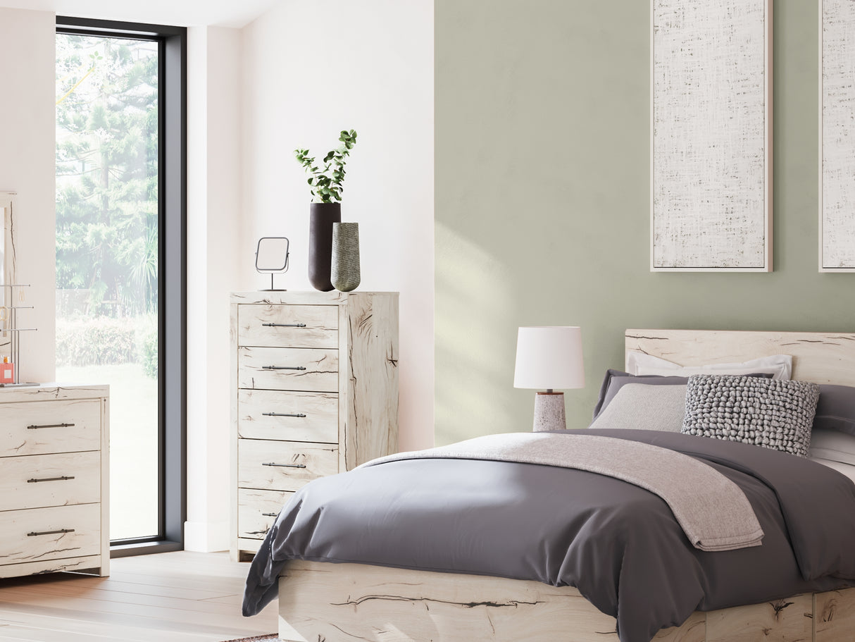 Lawroy Light Natural Queen Panel Bed With Storage