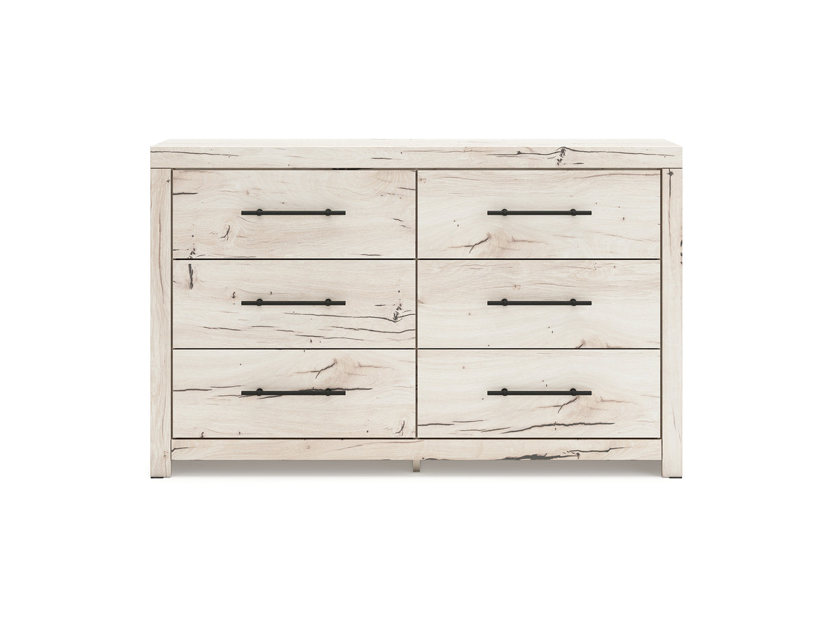 Lawroy Light Natural Full Panel Headboard, Dresser And Mirror