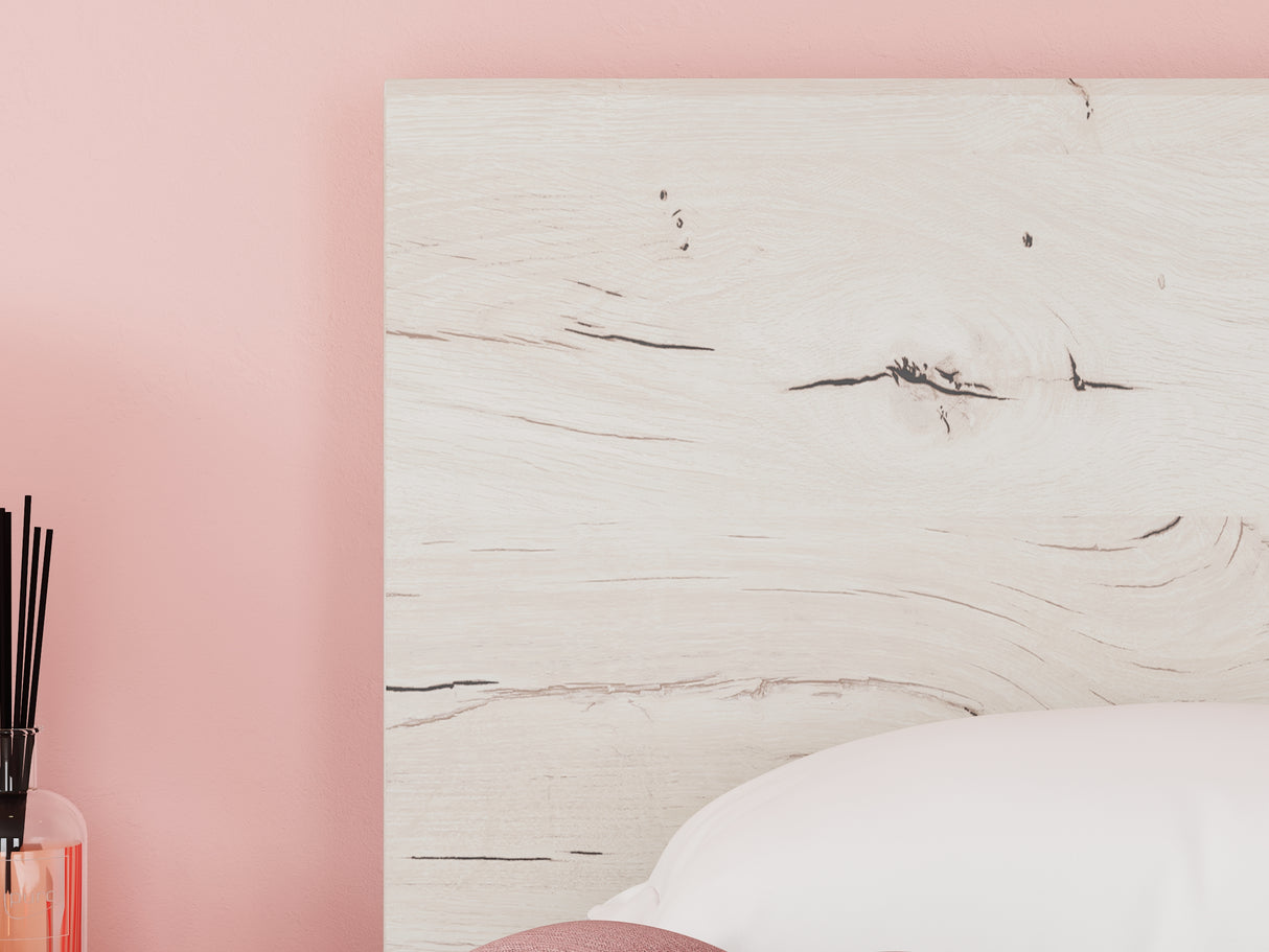 Lawroy Light Natural Twin Panel Bed, Dresser And Mirror