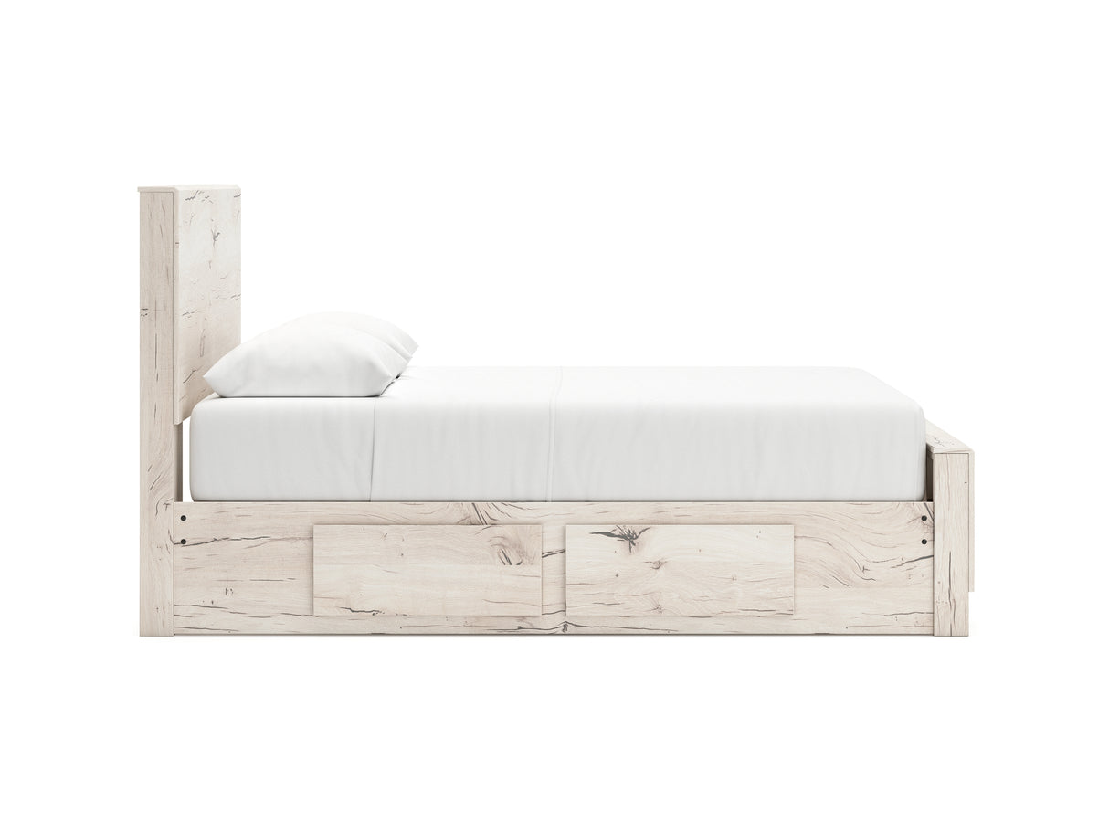 Lawroy Light Natural Queen Panel Bed With Storage