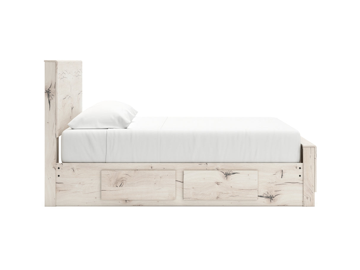 Lawroy Light Natural King Panel Bed With Storage