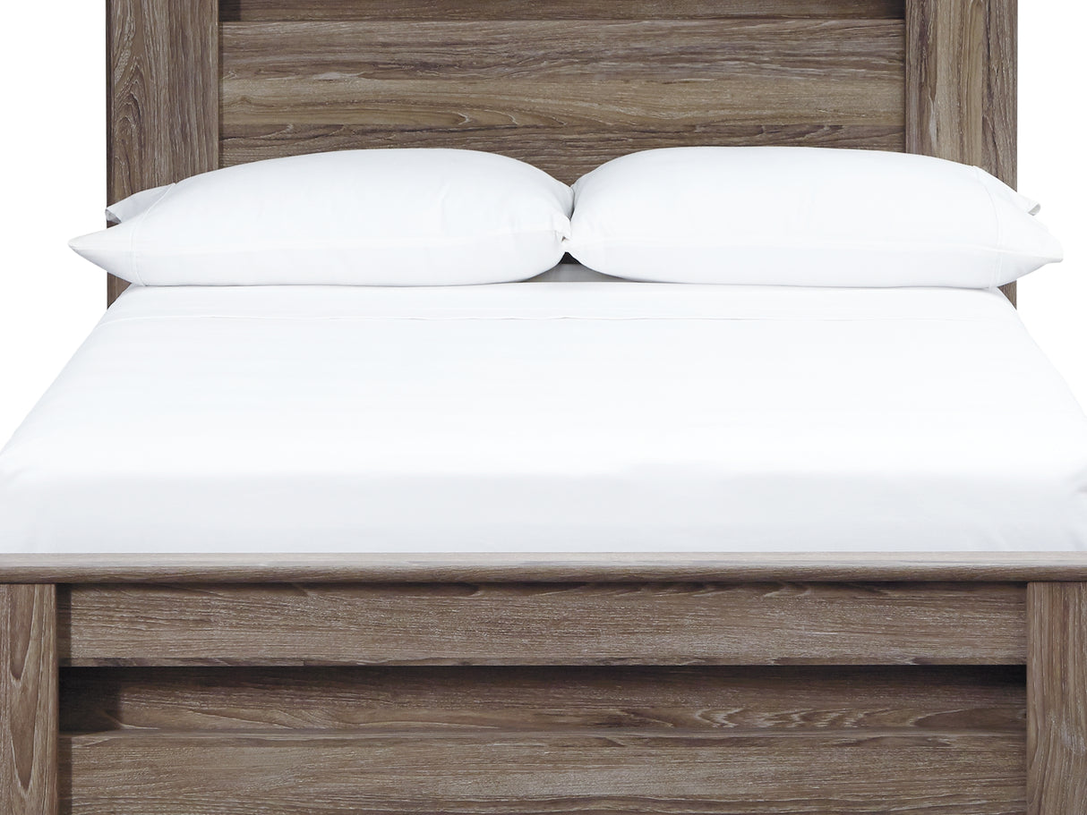 Zelen Warm Gray Full Panel Bed