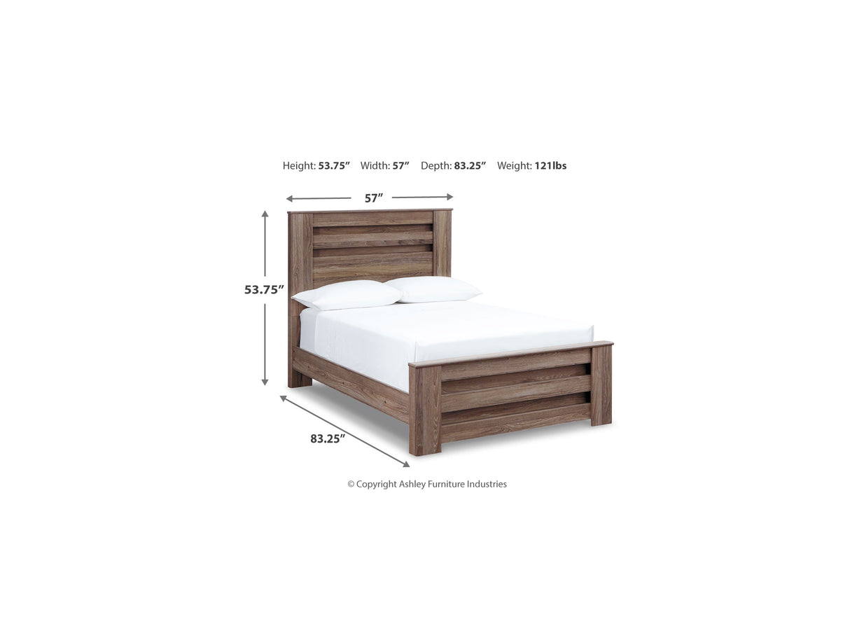 Zelen Warm Gray Full Panel Bed