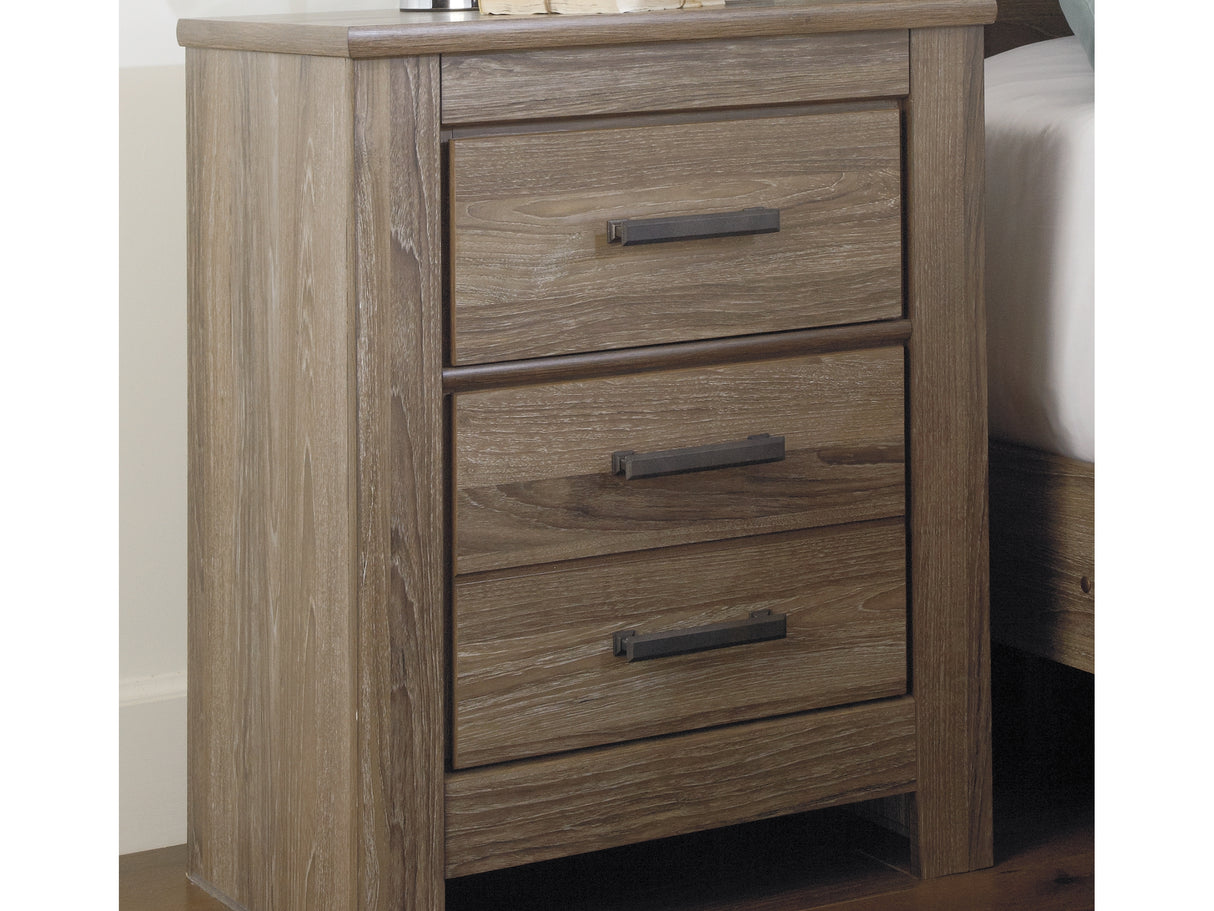 Zelen Warm Gray Full Panel Bed, Dresser, Mirror, And Nightstand