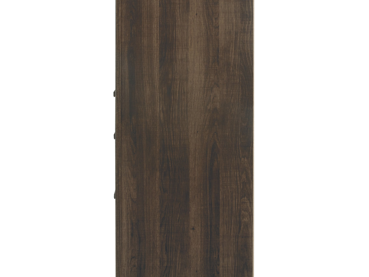 Juararo Dark Brown King Poster Bed, Dresser, Chest And Nightstand