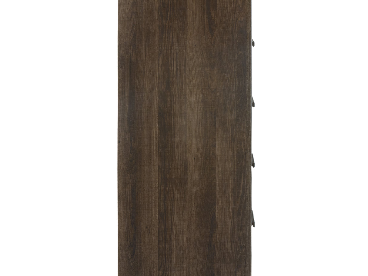 Juararo Dark Brown King Poster Bed, Dresser, Chest And Nightstand