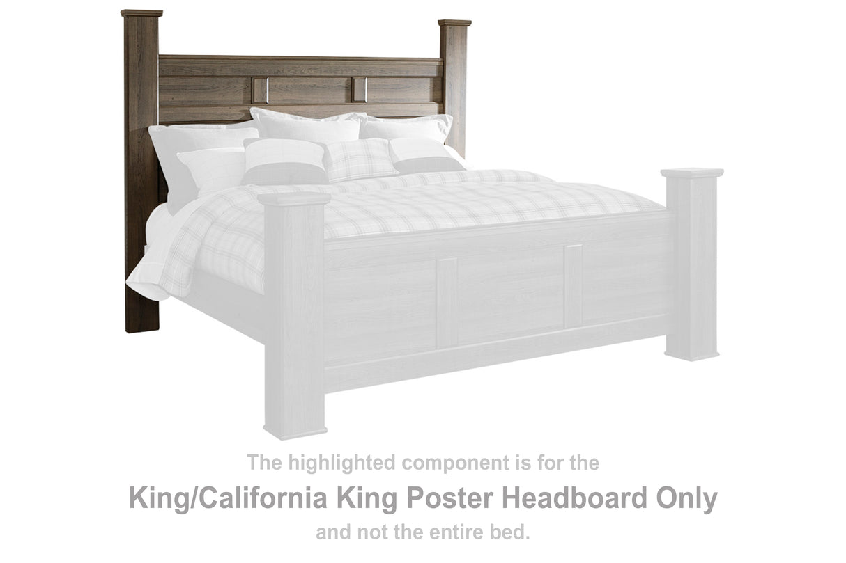 Juararo Dark Brown King/California King Poster Headboard