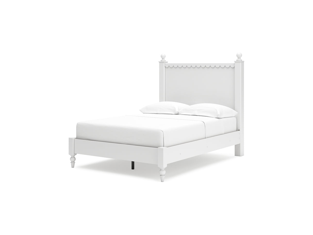 Mollviney White Full Panel Bed