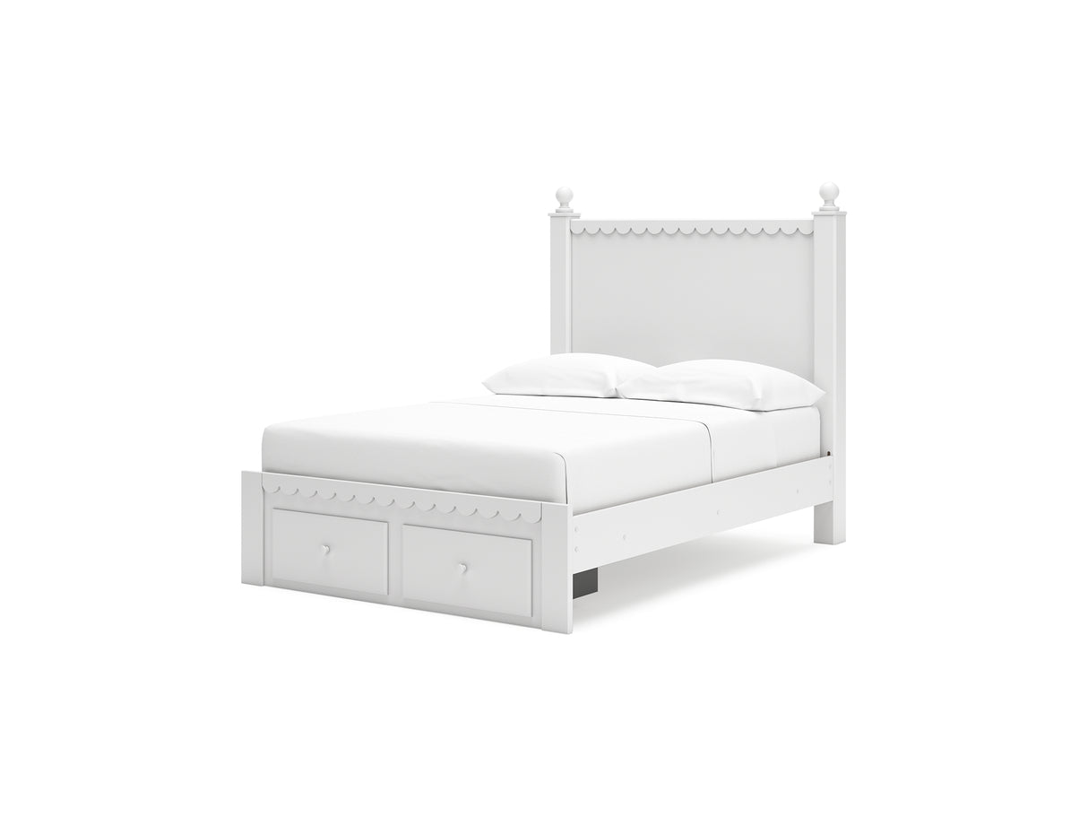 Mollviney White Full Panel Storage Bed