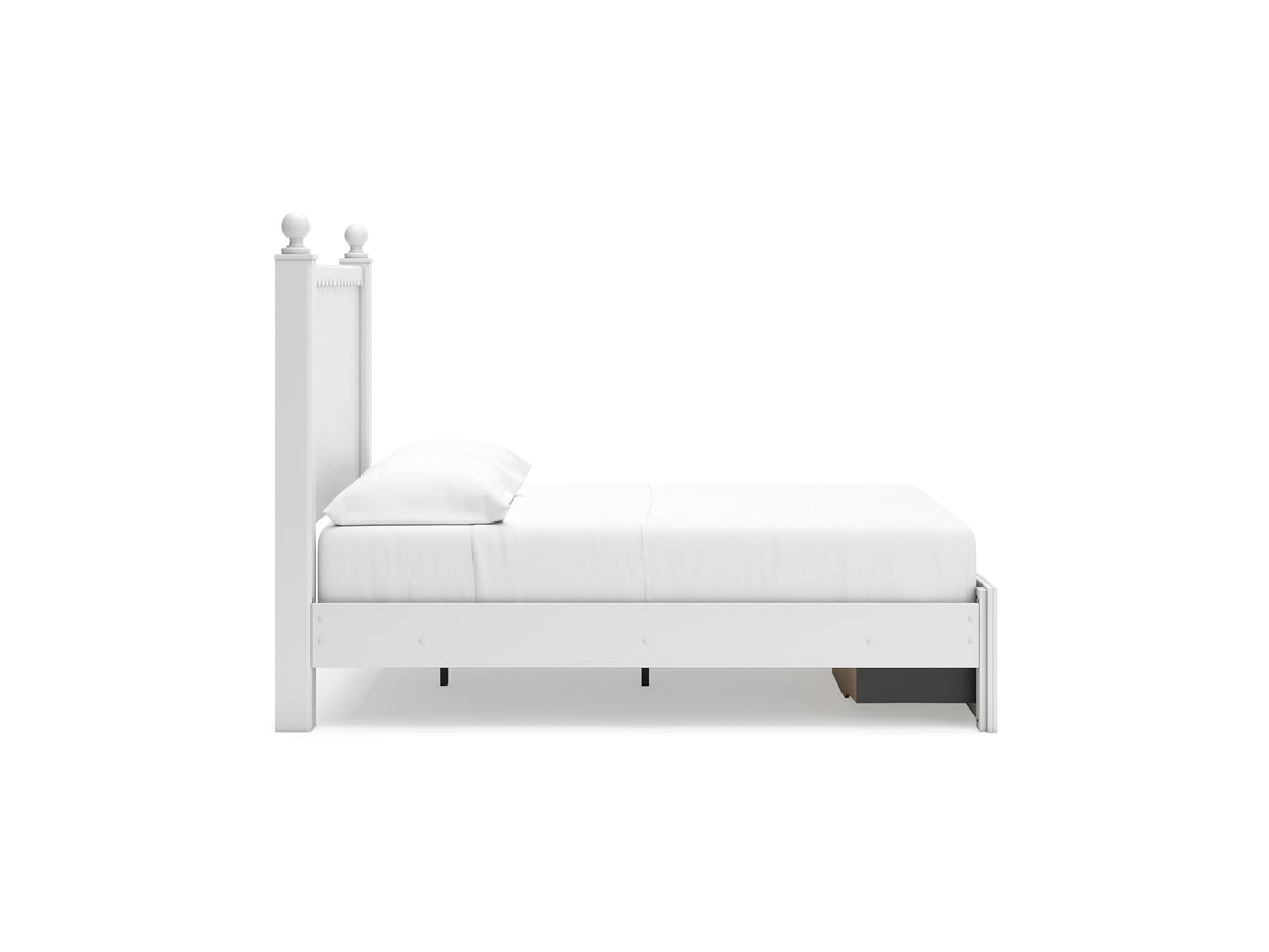 Mollviney White Full Panel Storage Bed