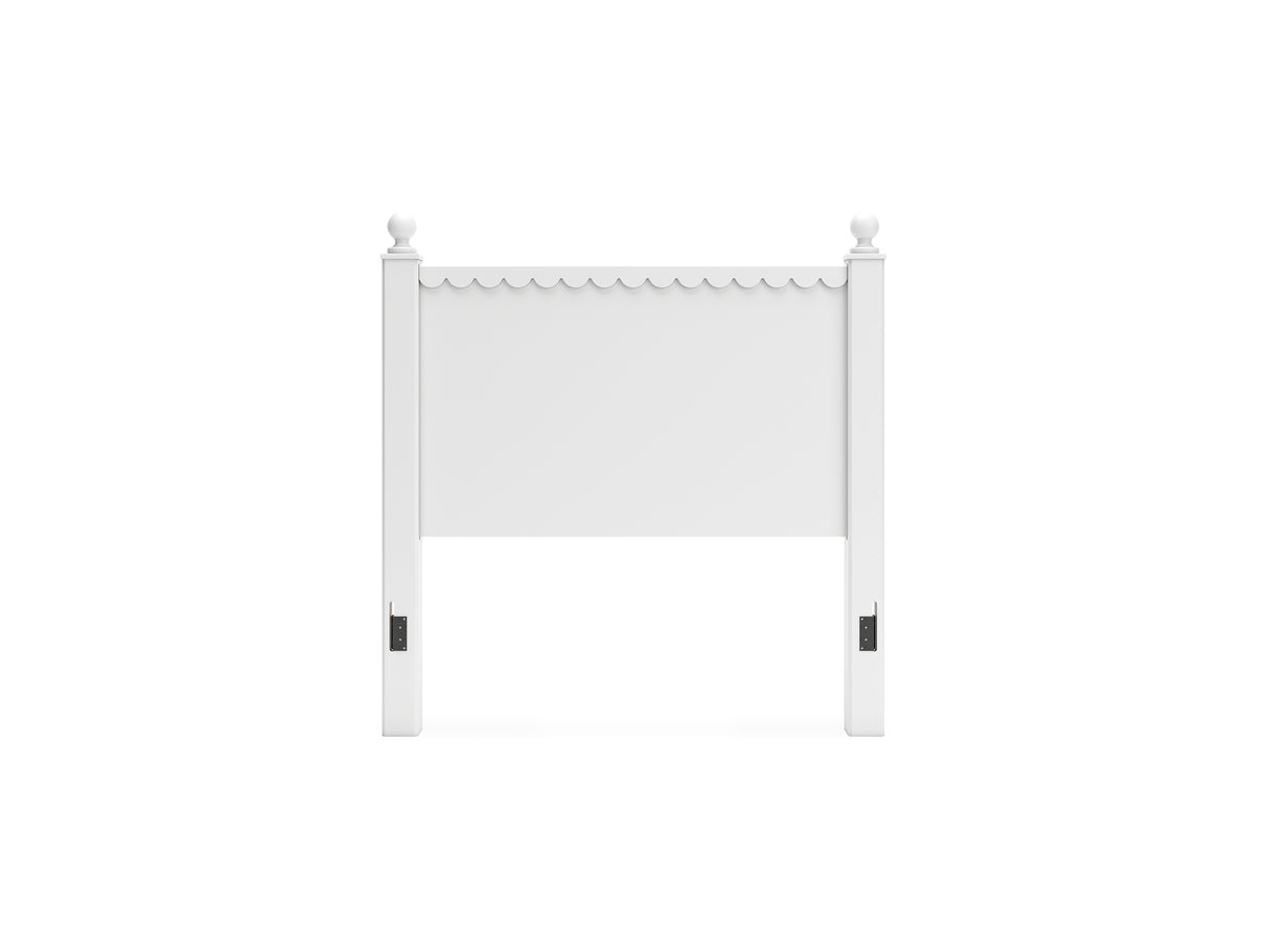 Mollviney White Full Panel Headboard, Dresser And Mirror