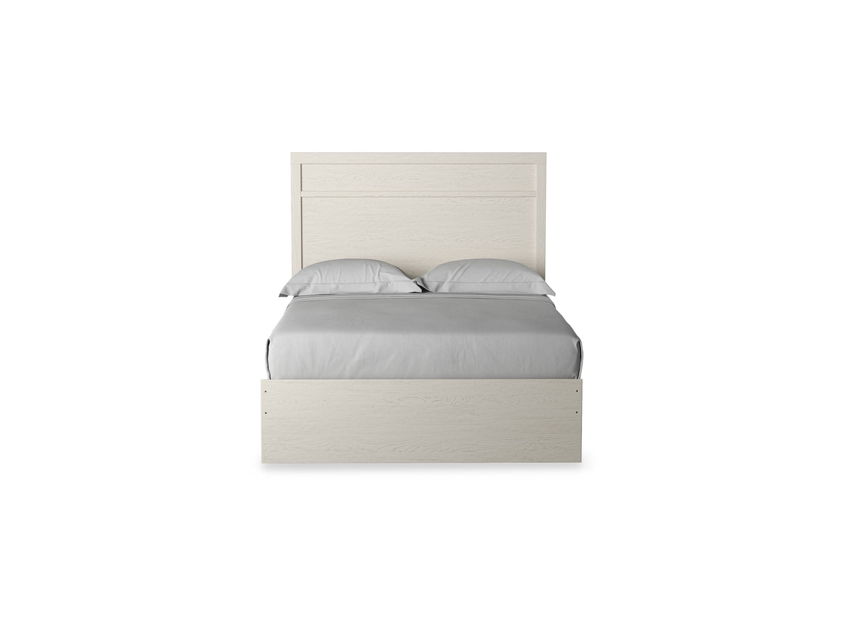 Stelsie White Full Panel Bed, Dresser, Mirror And Nightstand