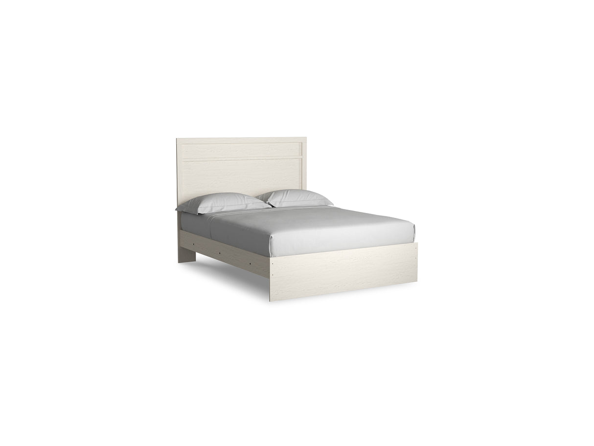 Stelsie White Queen Panel Bed With Dresser, Mirror And Nightstand