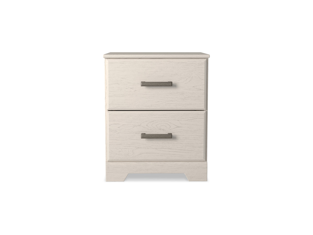Stelsie White Queen Panel Bed With Dresser, Mirror And Nightstand