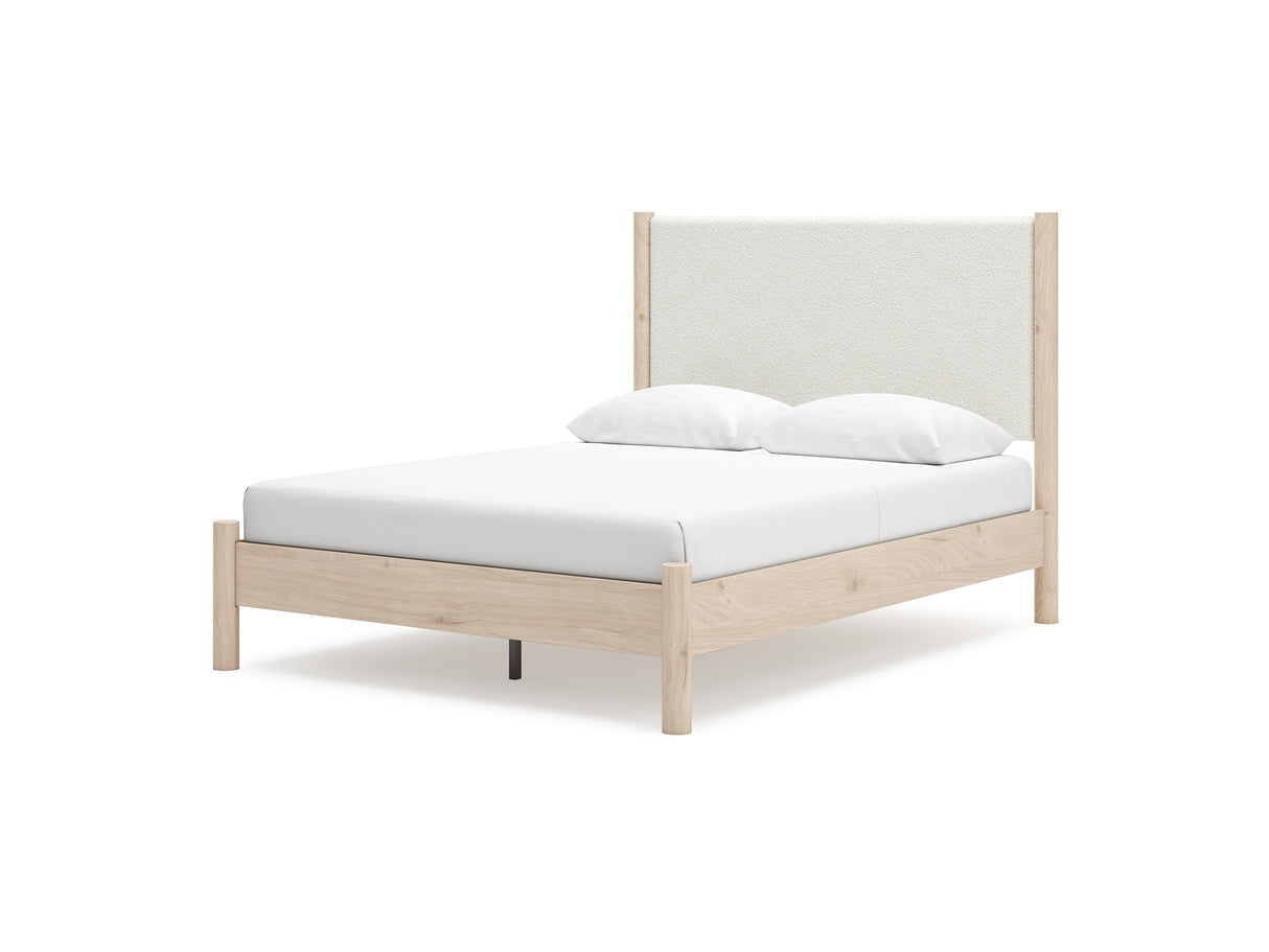 Cadmori Two-Tone Queen Upholstered Panel Bed