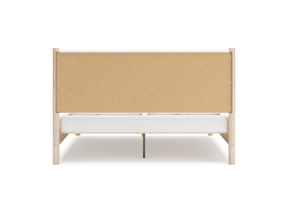 Cadmori Two-Tone King Upholstered Panel Bed