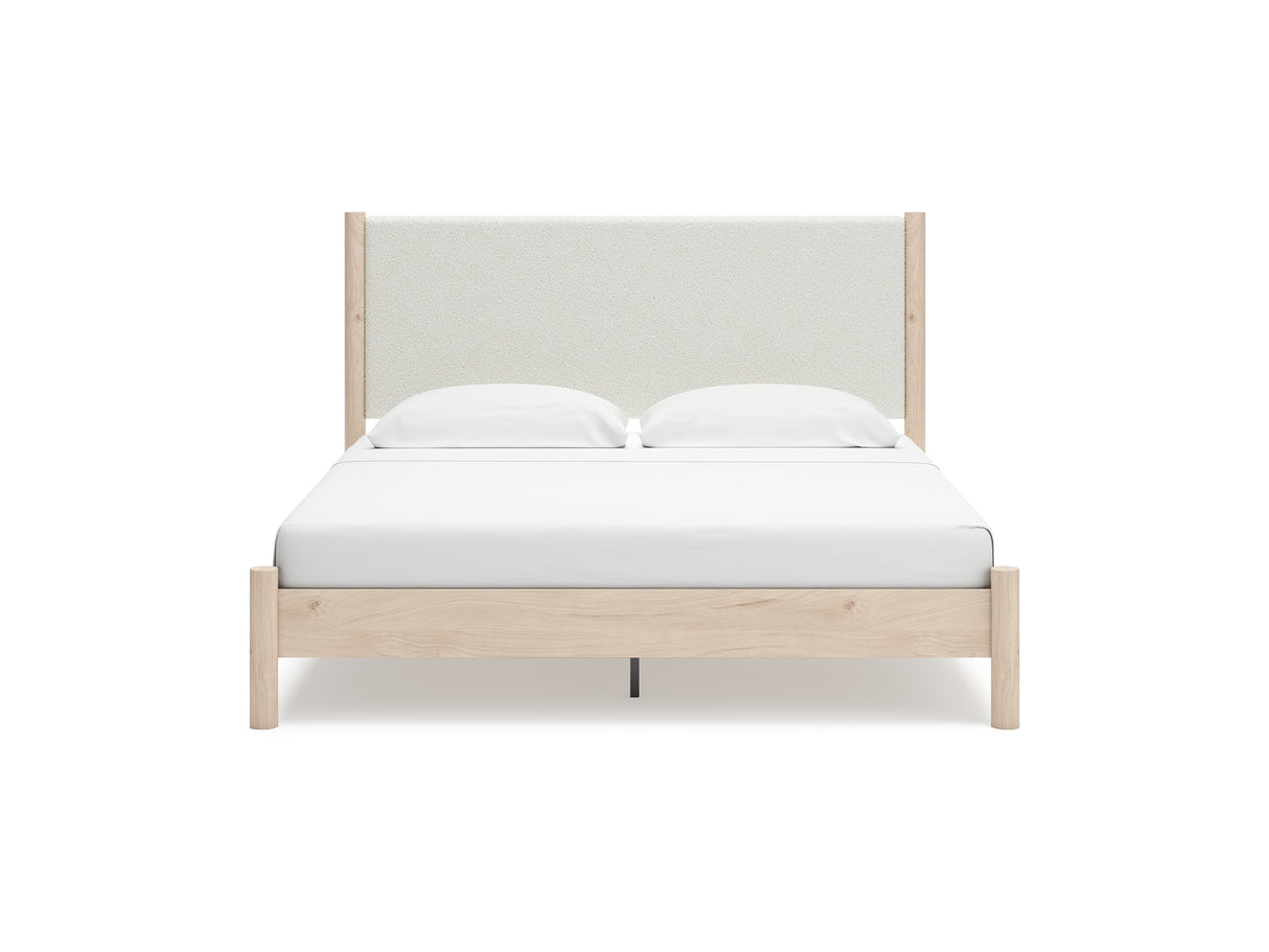 Cadmori Two-Tone King Upholstered Panel Bed