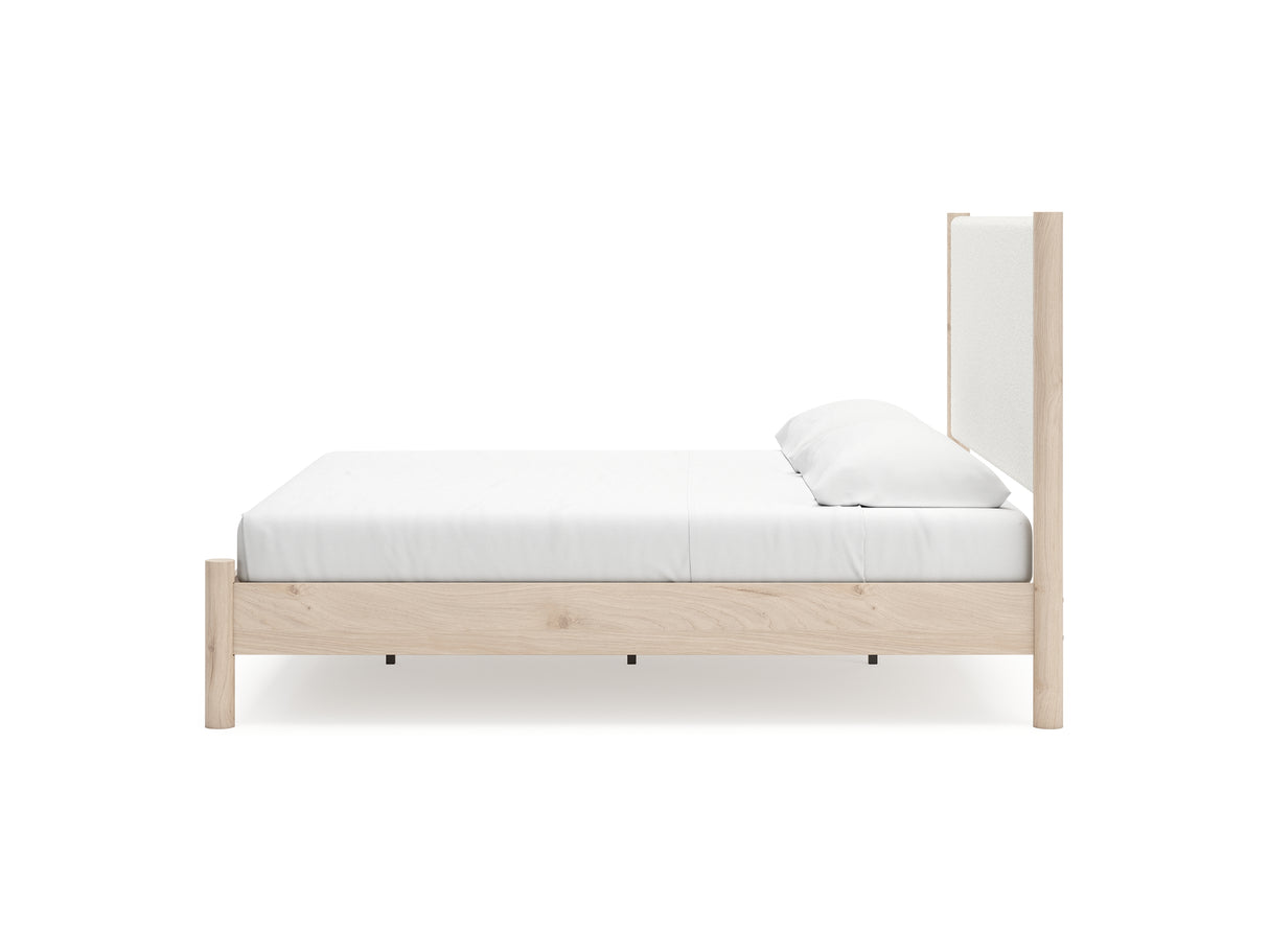 Cadmori Two-Tone King Upholstered Panel Bed