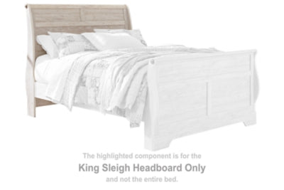 Willowton Whitewash King Sleigh Headboard