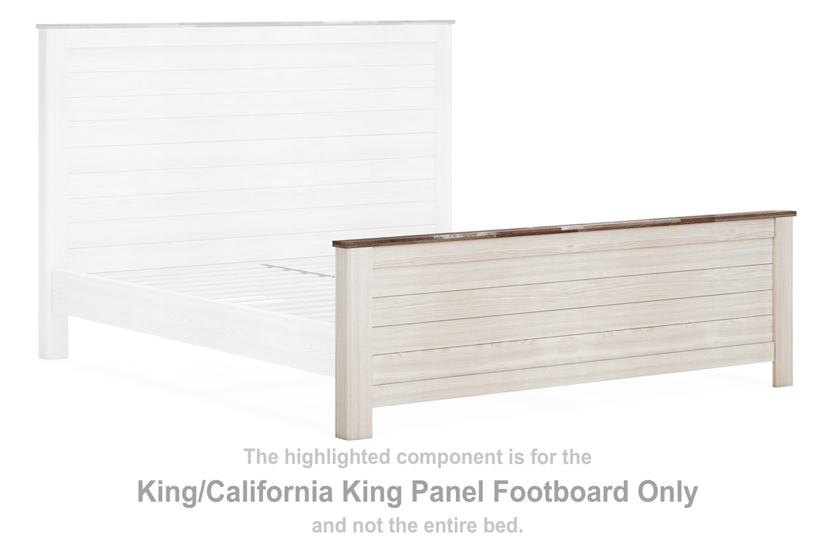 Willowton Whitewash King/California King Panel Footboard