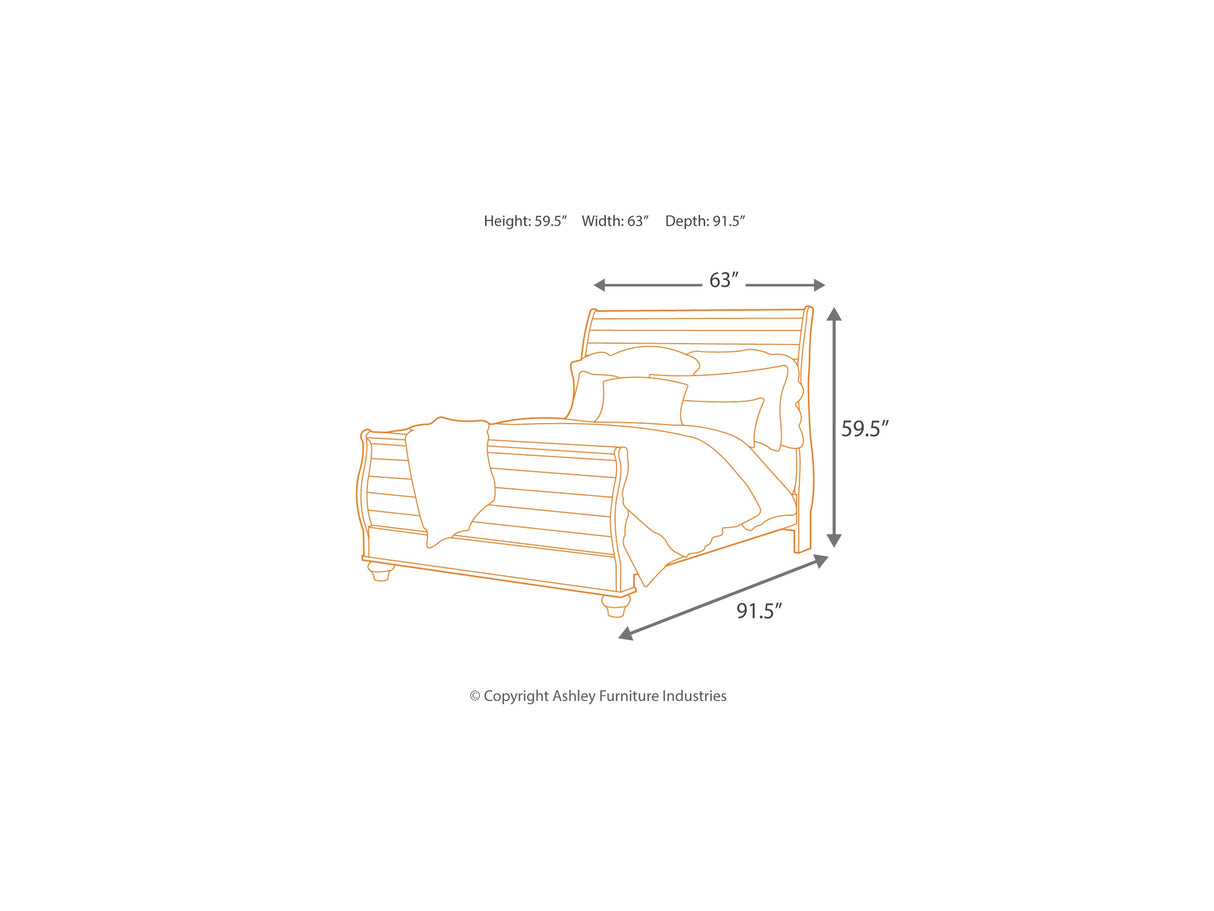 Willowton Whitewash Queen Sleigh Bed