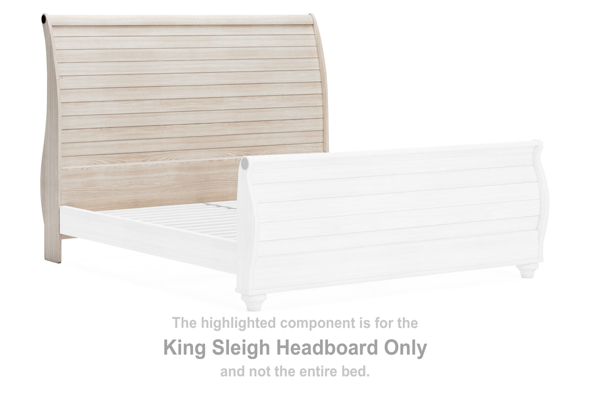 Willowton Whitewash King Sleigh Headboard