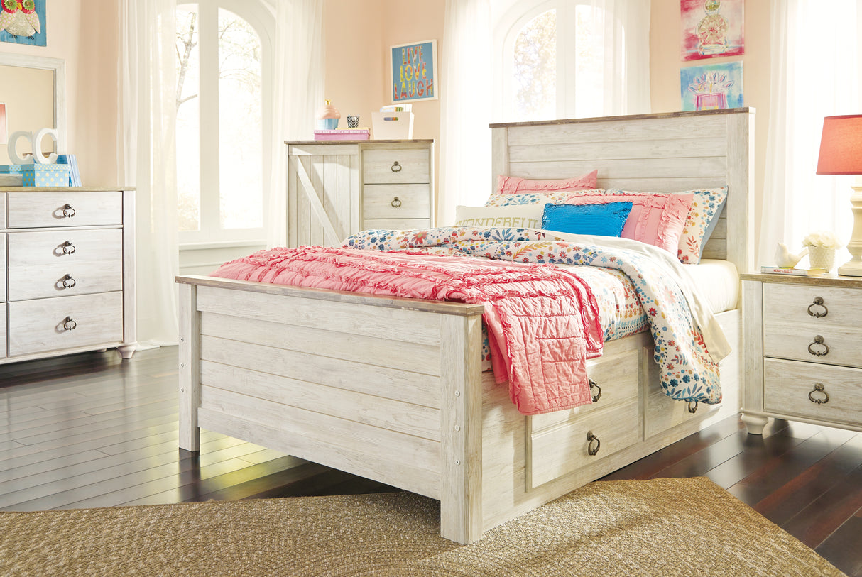 Willowton Whitewash Full Panel Headboard