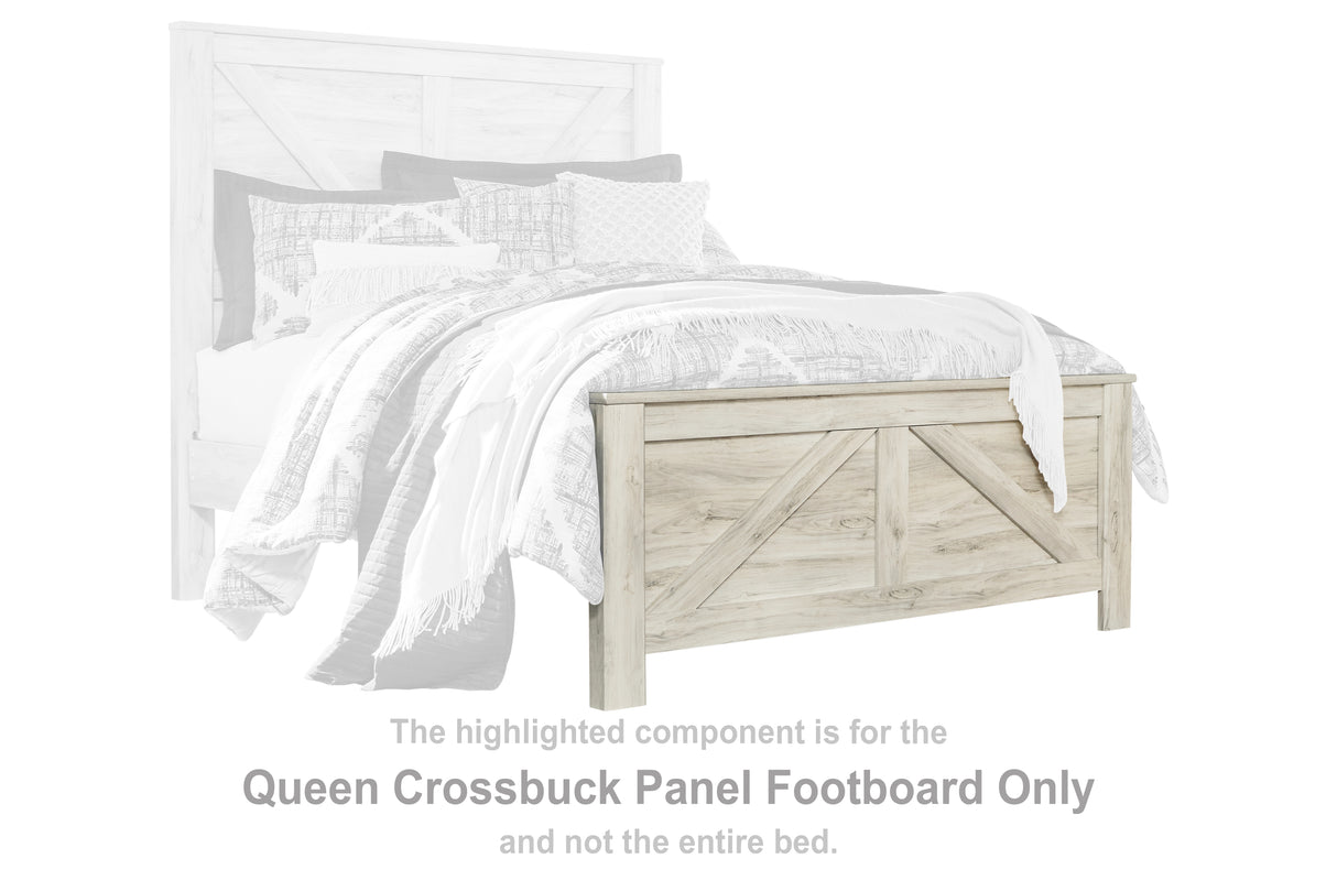 Bellaby Whitewash Queen Crossbuck Panel Footboard
