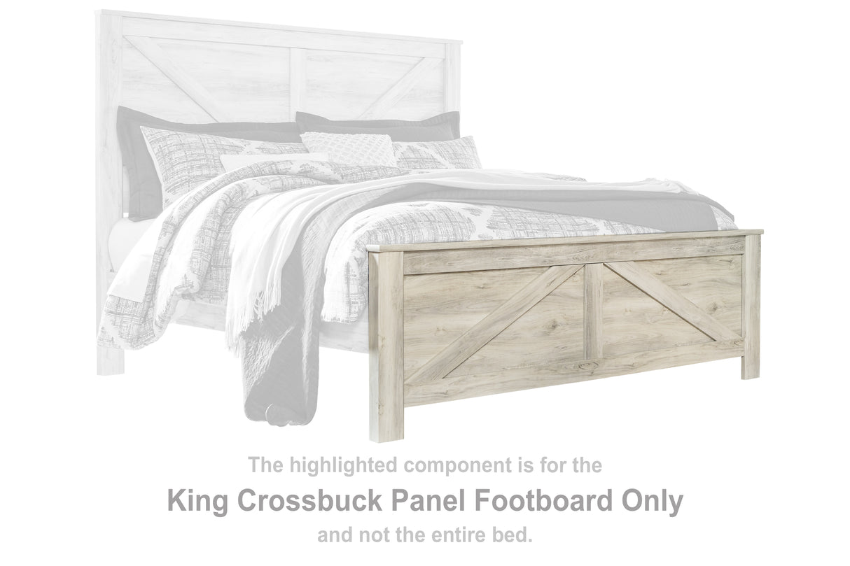 Bellaby Whitewash King Crossbuck Panel Footboard
