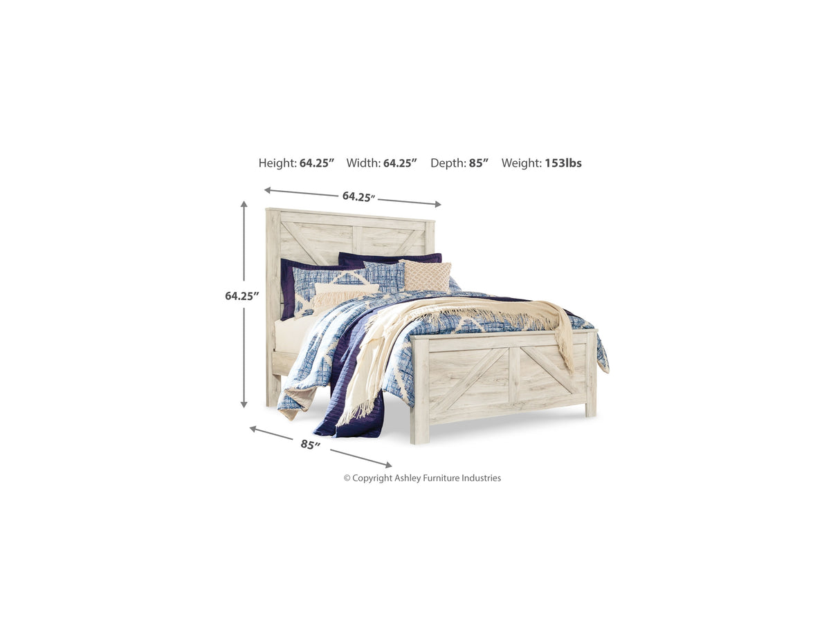 Bellaby Whitewash Queen Crossbuck Panel Bed