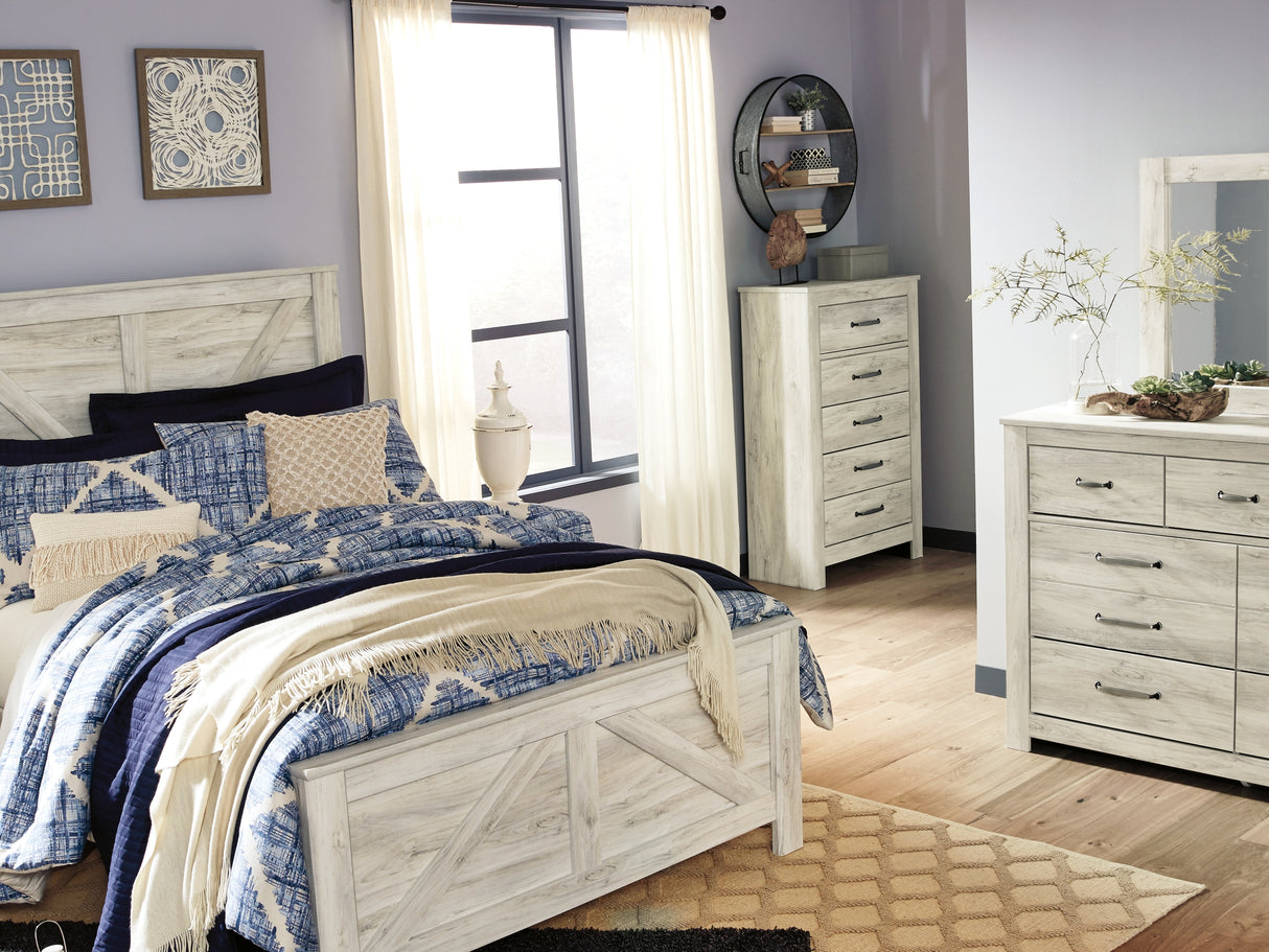 Bellaby Whitewash Queen Crossbuck Panel Bed