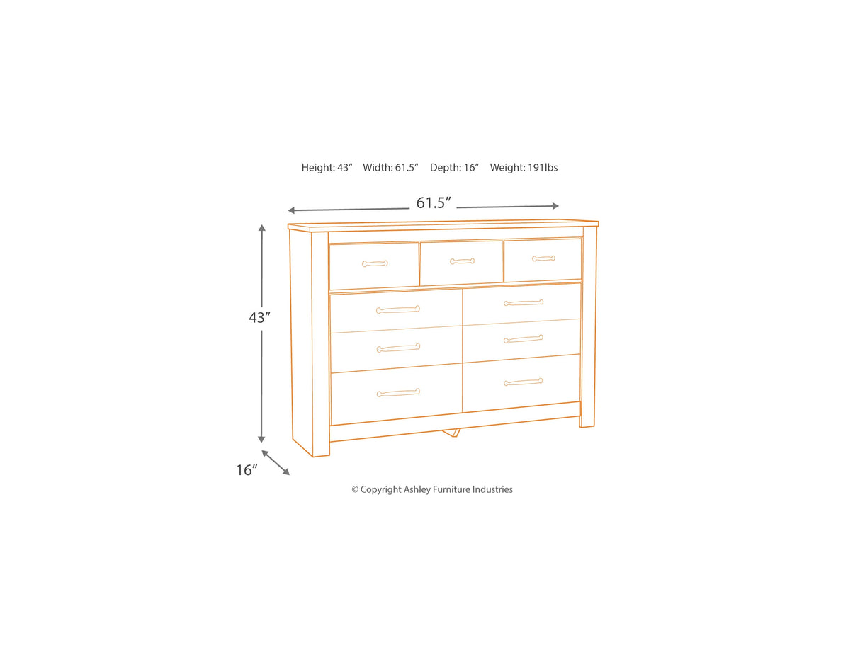 Bellaby Whitewash King Panel Storage Bed, Dresser, Mirror And Nightstand