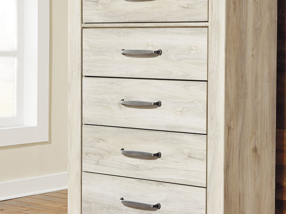 Bellaby Whitewash King Panel Bed, Dresser, Mirror, Chest And 2 Nightstands