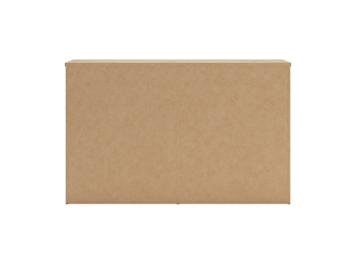 Linnocreek White/Warm Brown King Panel Bed, Dresser And Nightstand