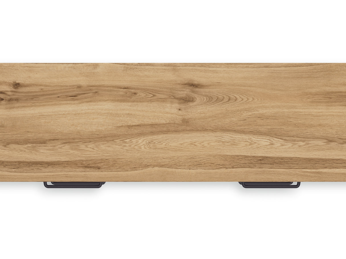 Linnocreek White/Warm Brown King Panel Bed, Dresser And Nightstand