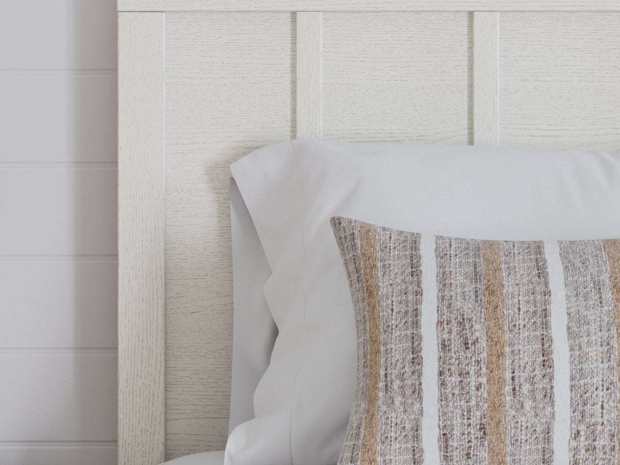 Linnocreek White/Warm Brown Twin Panel Bed