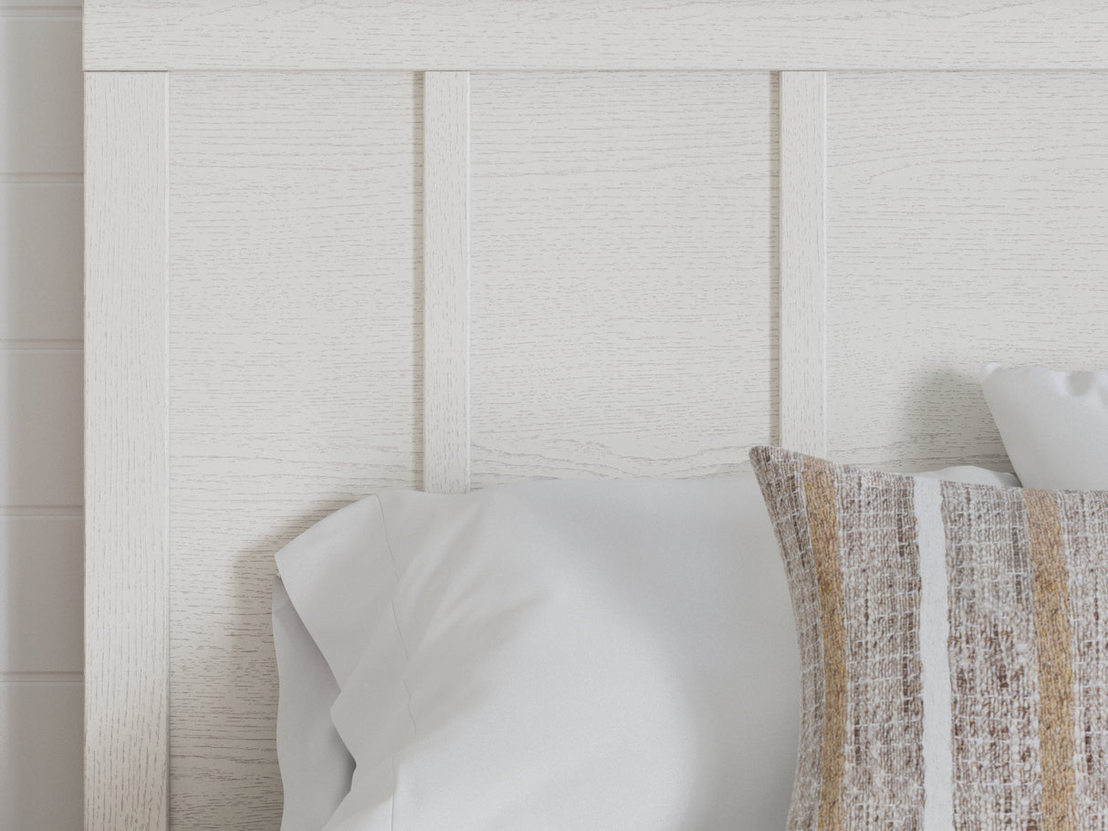 Linnocreek White/Warm Brown Full Panel Bed