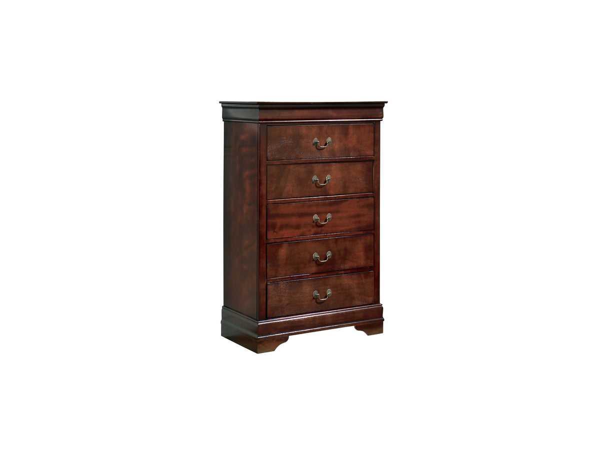 Alisdair Reddish Brown Queen Sleigh Bed, Dresser, Mirror, And Chest