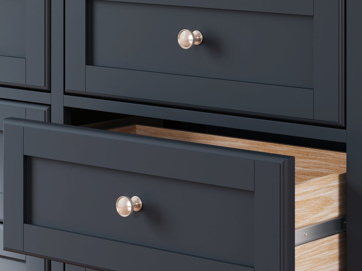 Landocken Brown/Blue Full Panel Headboard, Dresser And Mirror