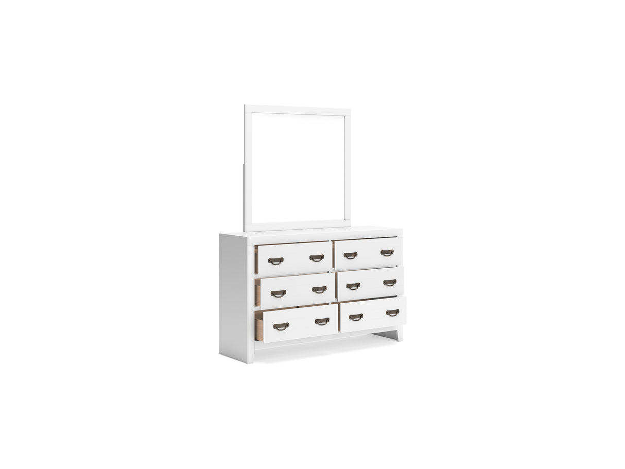 Binterglen White Twin Panel Bed, Dresser And Mirror