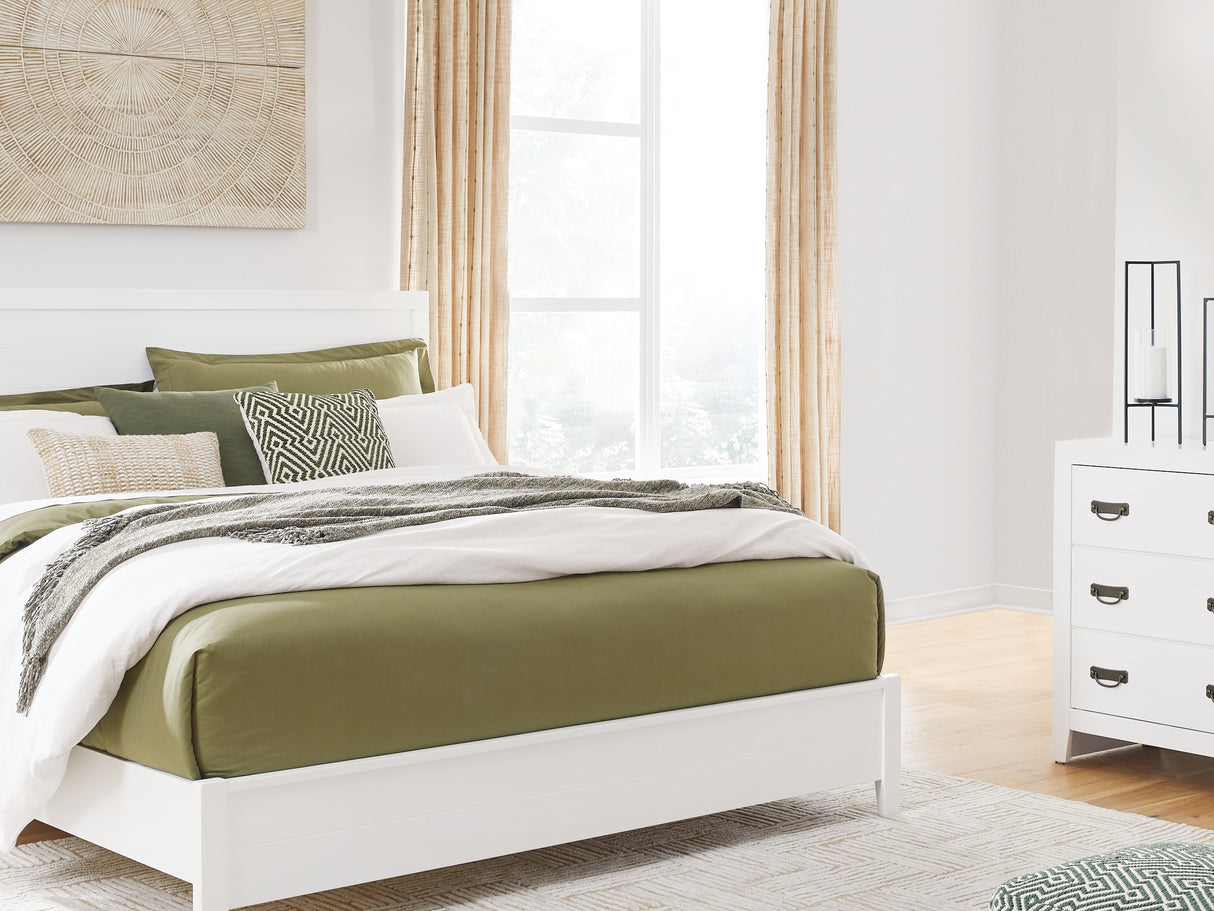 Binterglen White Queen Panel Bed, Dresser And Nightstand