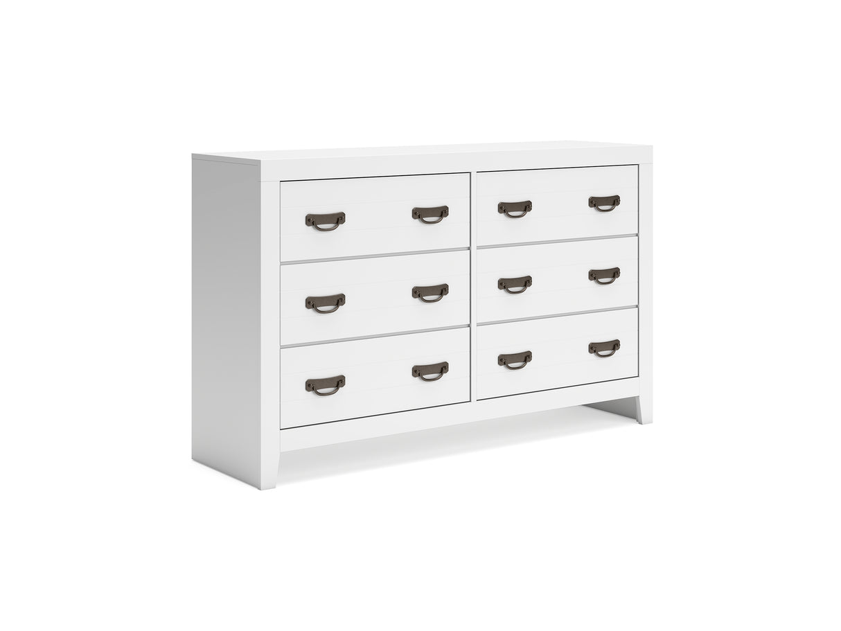 Binterglen White Queen Panel Bed, Dresser And Nightstand