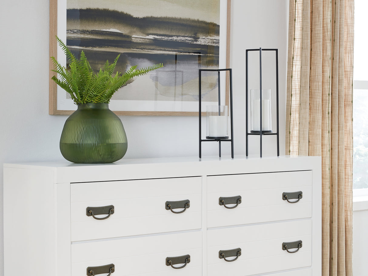 Binterglen White Queen Panel Bed, Dresser And Nightstand