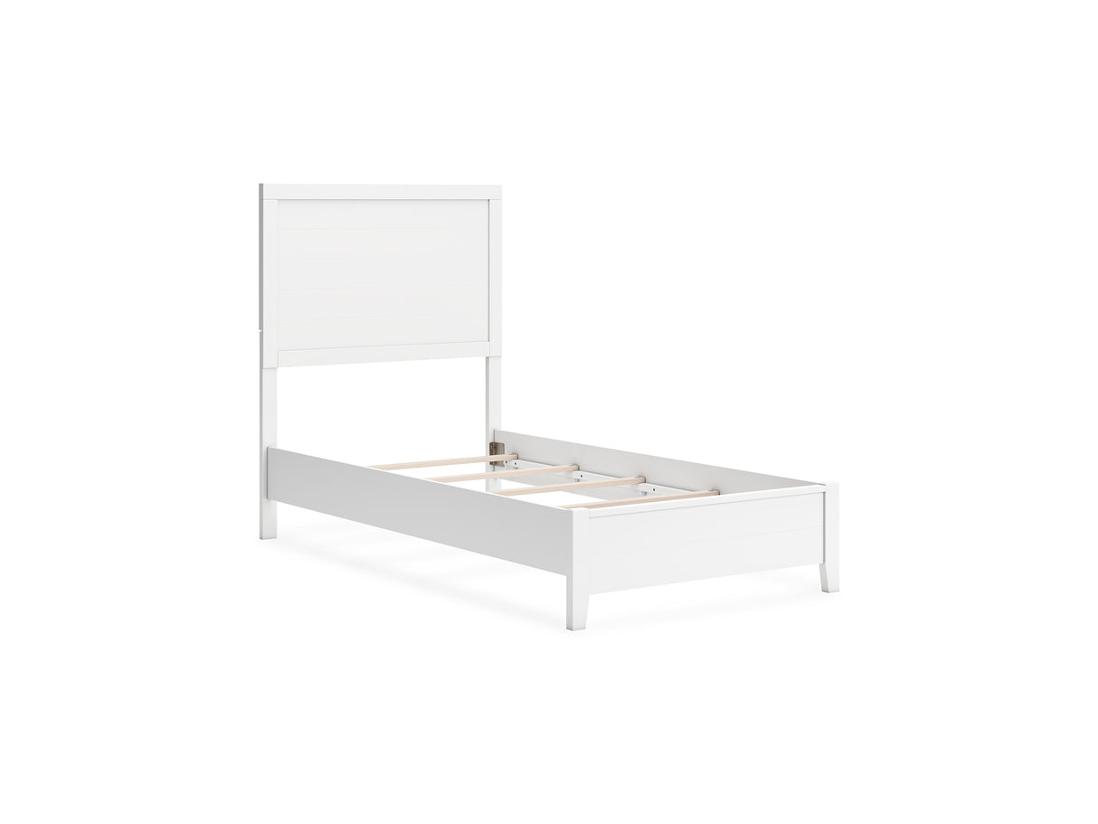 Binterglen White Twin Panel Bed, Dresser And Mirror