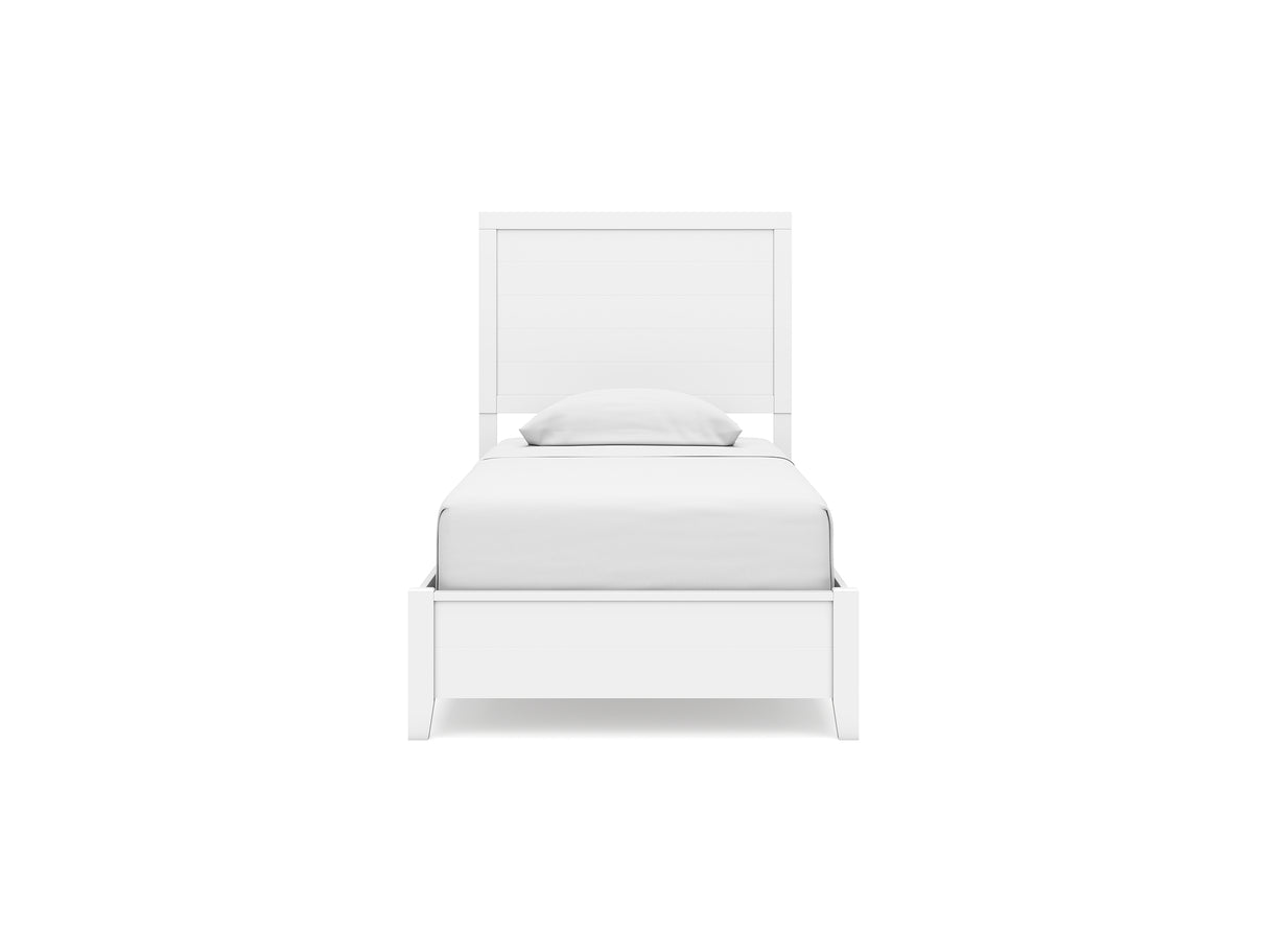 Binterglen White Twin Panel Bed, Dresser And Mirror